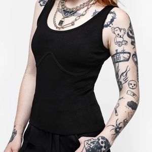 Disturbia Women’s Apocrypha Rib Vest With Mock Boning